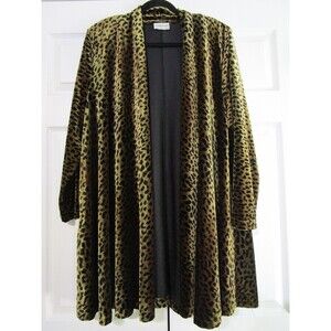 Baranda Woman Cardigan Womens Large Leopard Print Velvet Open Front Made Canada